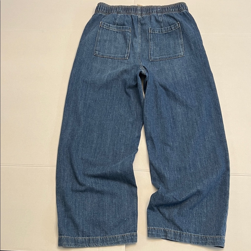 GAP WIDE LEG HIGH RISE PULL ON DENIM JEANS SIZE LARGE - Picture 5 of 16